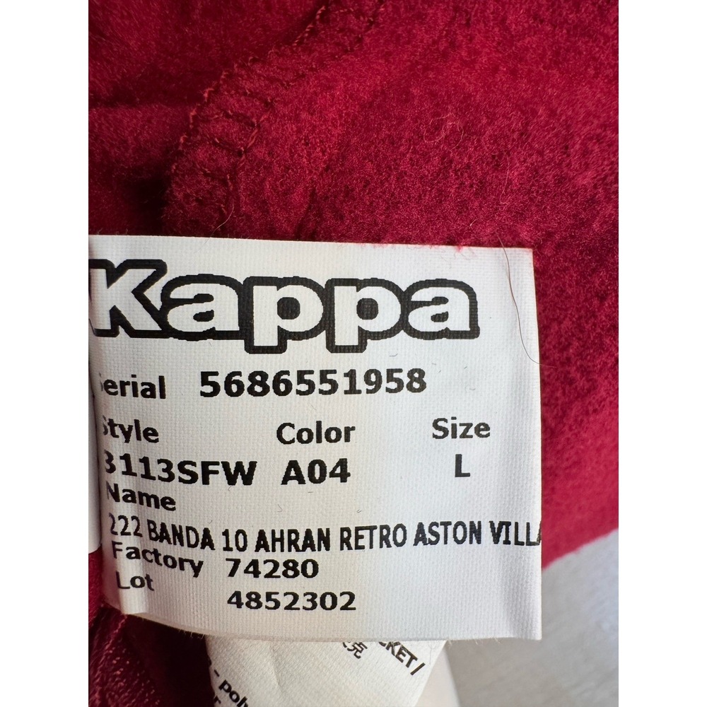 Aston Villa Football/Soccer Kappa Training Kit Track Jacket Large - Picture 13 of 13